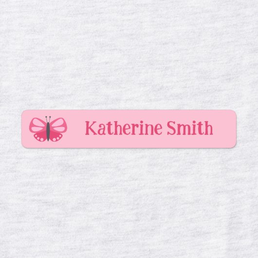 Roze & Paarse Schattigee Butterfly Girly Naam toev Labels (Design 2)