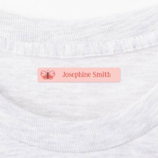 Roze & Paarse Schattigee Butterfly Girly Naam toev Labels (Aangebracht)