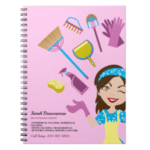 Roze Paarse Schoonmaak Cartoon Merk Notitieboek