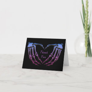 Roze Paarse Skelet Gotische Handen Liefdes Hart Vo Bedankkaart