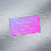 Roze Paarse Sparkle Modern en Elegant Magnetisch Visitekaartje (Voorbeeld)