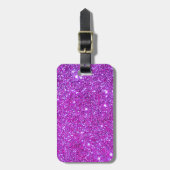Roze Paarse Sparkly Glam Glitter Designer Bagagelabel (Voorkant verticaal)