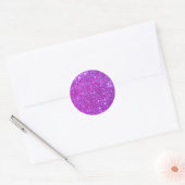 Roze Paarse Sparkly Glam Glitter Designer Ronde Sticker (Envelop)