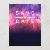 Roze Paarse Starry Sky Cosmic Galaxy Save the Date Aankondigingskaart (Voorkant)