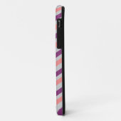 Roze paarse streep patroon, eigen naam Case-Mate iPhone case (Achterkant/links)