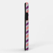 Roze paarse streep patroon, eigen naam Case-Mate iPhone case (Achterkant/rechts)