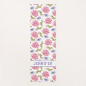  Roze Paarse tuin Yogamat (Voorkant)