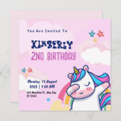 Roze Paarse uitnodiging (Voorkant / Achterkant)