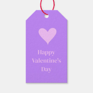 Roze - Paarse Valentijnsdag Cadeaulabel