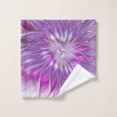 Roze Paarse ventilatorpassie Abstract fractal Art Bad Handdoek (Wasdoekje)