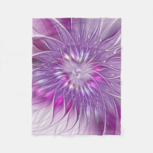 Roze Paarse ventilatorpassie Abstract fractal Art Fleece Deken