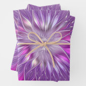 Roze Paarse ventilatorpassie Abstract fractal Art Inpakpapier Vel (In situ)