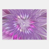 Roze Paarse ventilatorpassie Abstract fractal Art Inpakpapier Vel (Voorkant)