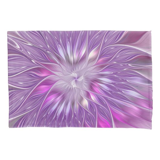 Roze Paarse ventilatorpassie Abstract fractal Art Kussensloop (Voorkant)