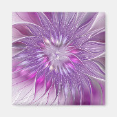 Roze Paarse ventilatorpassie Abstract fractal Art Magneet (Voorkant)