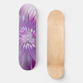 Roze Paarse ventilatorpassie Abstract fractal Art Skateboard (Voorkant)