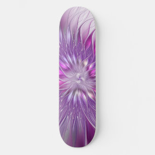 Roze Paarse ventilatorpassie Abstract fractal Art Skateboard