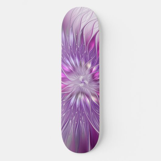 Roze Paarse ventilatorpassie Abstract fractal Art Skateboard (Voorkant)