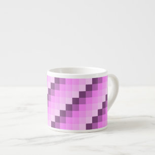 Roze & Paarse vierkanten Espresso Kop