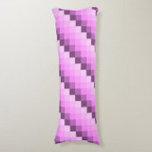 Roze & Paarse vierkanten Lichaamskussen (Voorkant Verticaal)