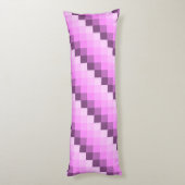 Roze & Paarse vierkanten Lichaamskussen (Achterkant (Verticaal))
