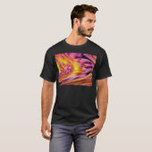 Roze Paarse Violet Yellow Abstract Wave Design T-shirt (Voorkant volledig)