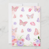 Roze Paarse vlinder Baby shower Kaart (Achterkant)