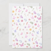 Roze Paarse vlinder Birthday Kaart (Achterkant)