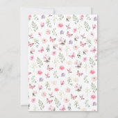 Roze Paarse vlinder Birthday Kaart (Achterkant)