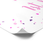 Roze Paarse vlinder Birthday Welkom Poster (Hoek)