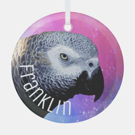 Roze Paarse vogelpest Glas Ornament (Voorkant)