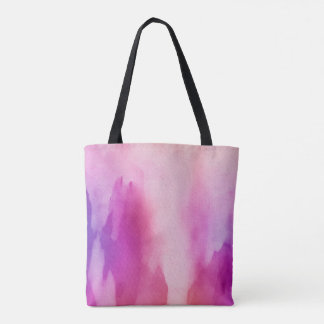 Roze & Paarse Water Kleur Positieve Ruimte Tote Bag