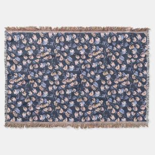 Roze & Paarse Waterverf bloemmotief Deken