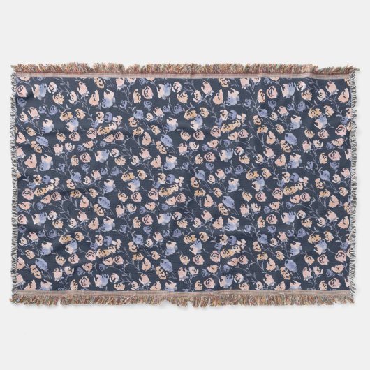 Roze & Paarse | Waterverf bloemmotief Deken (Voorkant)