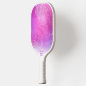 Roze Paarse Waterverf Boho Chic aangepaste tekst Pickleball Paddle (Links)