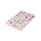 Roze Paarse Waterverf Dinosaur Silhouette Kinderen Badmat (Gekanteld)