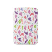 Roze Paarse Waterverf Dinosaur Silhouette Kinderen Badmat (Voorkant Verticaal)