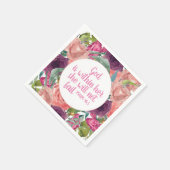 Roze Paarse Waterverf Floral Christelijke Bijbel Servet (Hoek)