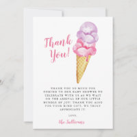 Roze Paarse Waterverf Ice Cream Baby shower