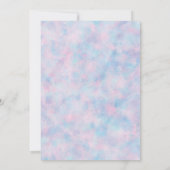 Roze Paarse Waterverf Stijl Unicorn Baby Kaart (Achterkant)