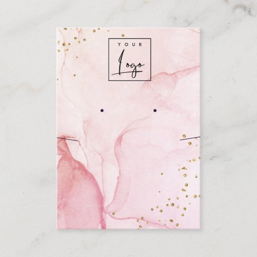 Roze Paarse Waterverf textuur Ketting Visitekaartje (Voorkant)