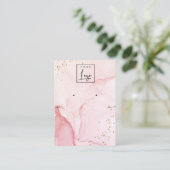 Roze Paarse Waterverf textuur Ketting Visitekaartje (Staand voorkant)