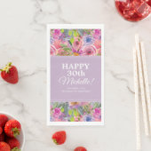 Roze Paarse Waterverf Wildbloemen 30e verjaardag Servet (Insitu)