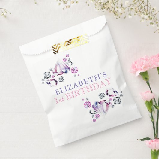 Roze Paarse Waterverf Ze is een Gem Verjaardag Bedankzakje (Gezegeld)