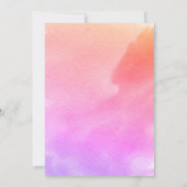 Roze, paarse waterverf, zeesterstrand bruiloft kaart (Achterkant)