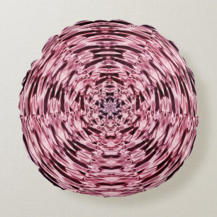 Roze Paarse wijn Faux Satin Abstract Round Pillow Rond Kussen