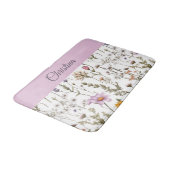 Roze Paarse Wilde Bloem Monogram Badmat (Gekanteld)