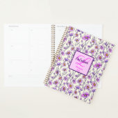 Roze Paarse Wildflower Floral Design Planner (Display)