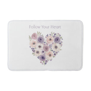 Roze Paarse Witte Bloemhart Badmat