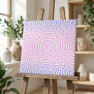 Roze Paarse witte ombre gestreept geometrische op  Tegeltje